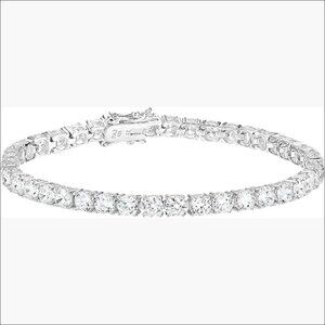 Sterling Silver Plated Cubic Zirconia Tennis Bracelet 7.75"